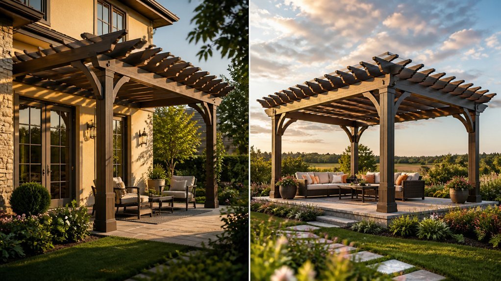 pergolas attached or freestanding